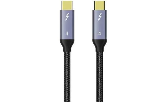 COTECI Thunderbolt 4 Certified USB C to USB C Cable, 8K/4K Display/40Gbps Compatible with USB-4 1M - Black